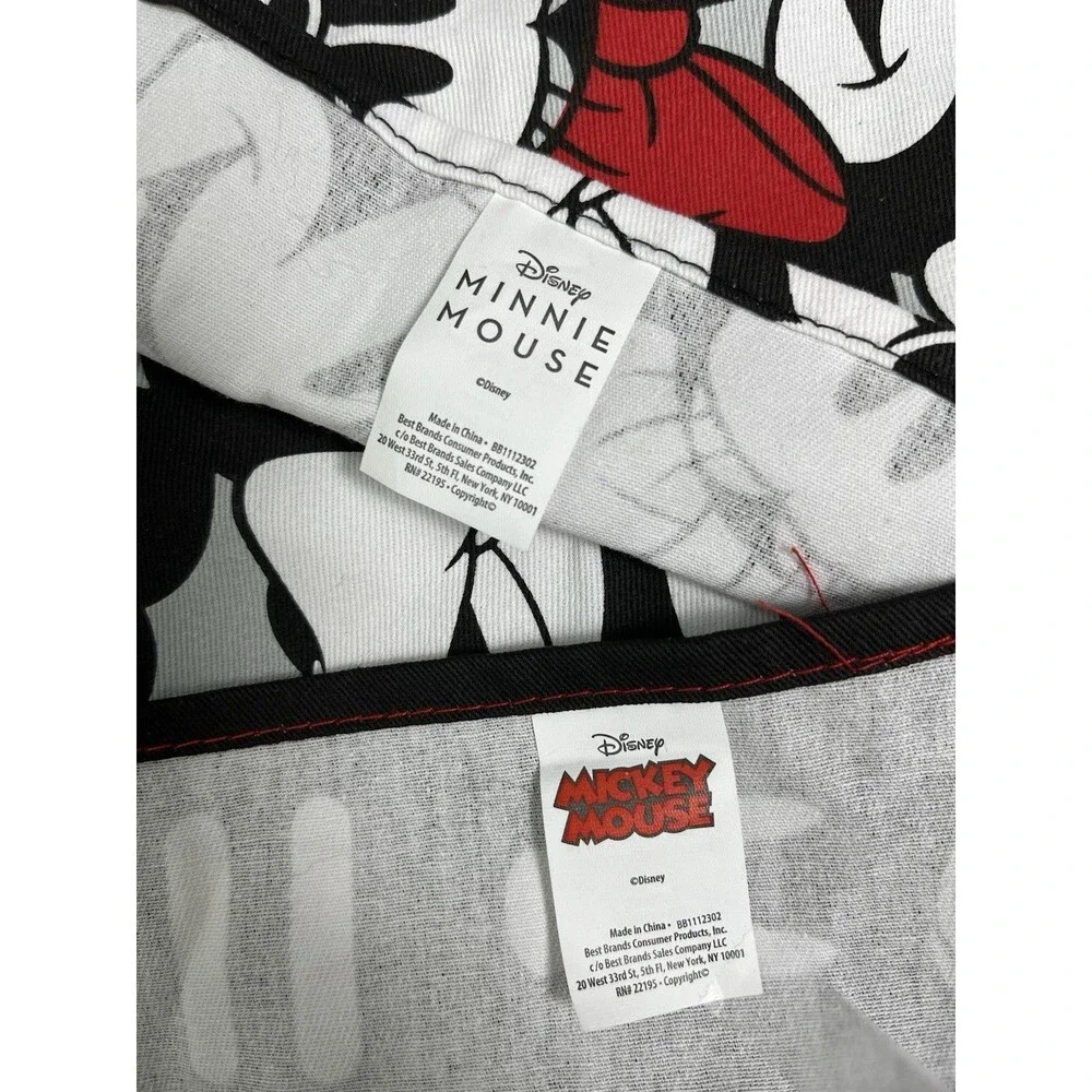 Set‎ Of 2 NWT Disney Minnie & Mickey Mouse Apron White Black Red Tie Holiday